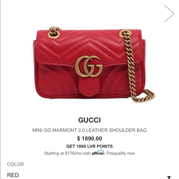【Sold】Gucci marmont mini red crossbody bag - Picture 7 of 7